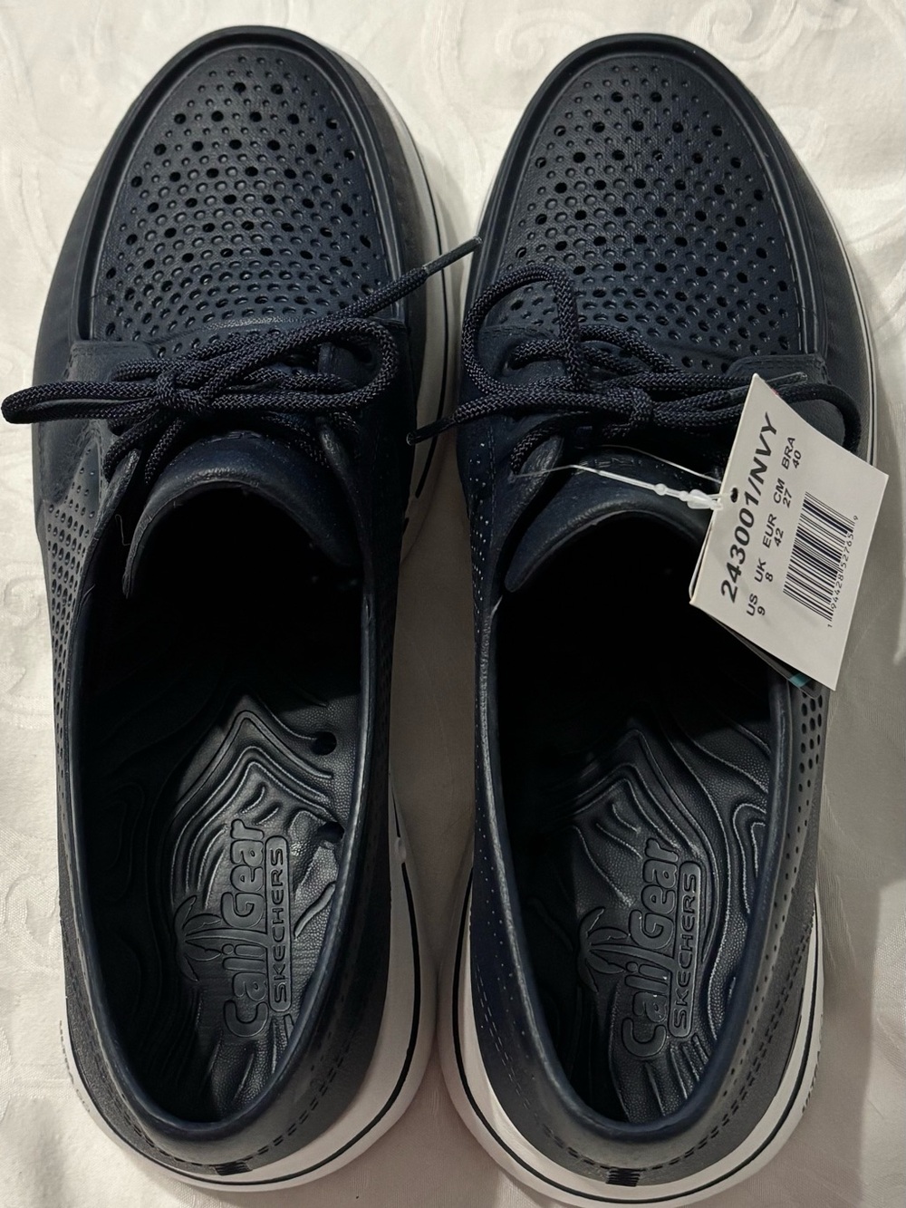 Skechers Cali Gear Go Walk 5 Cruiser Boat Shoes Navy Blue Men’s 9 NWT